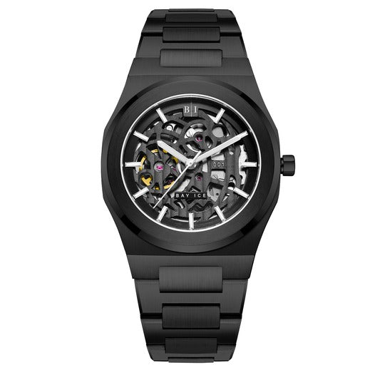 Bay Ice 001 Automatic Skeleton Watch - All Black