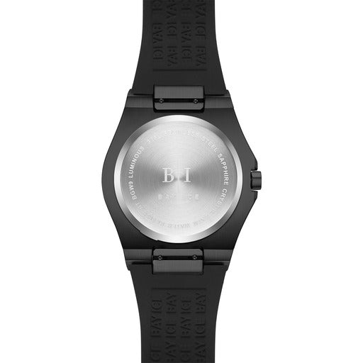 Bay Ice Skylight VVS Baguette Bussdown Watch - All Black