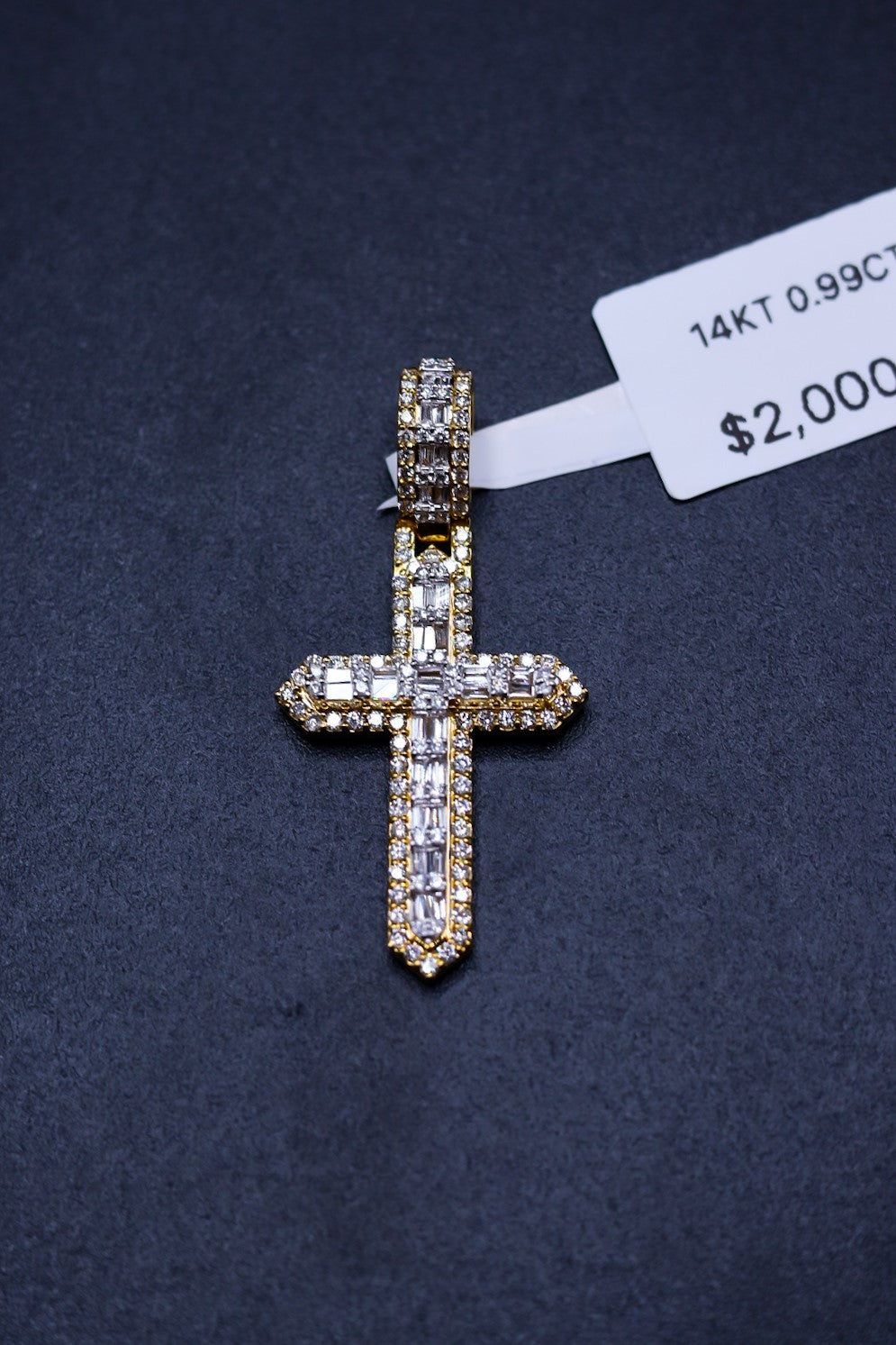 Natural Diamond Cross Pendant