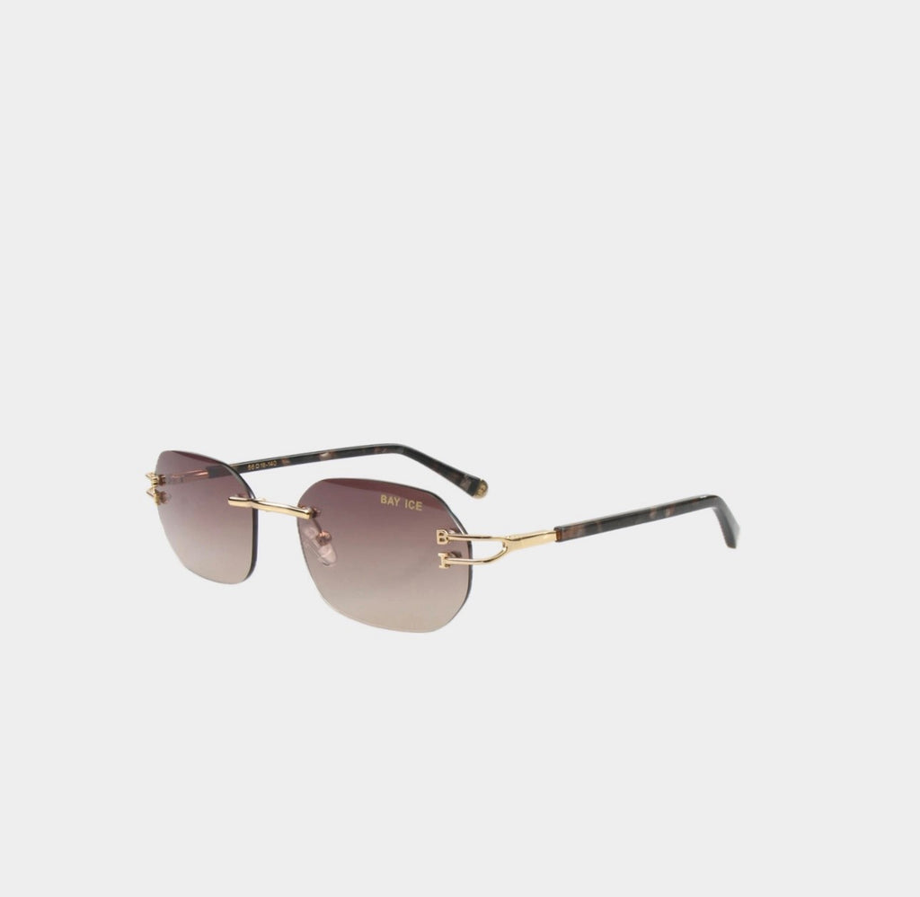 Bay Ice 18kt Rimless Original Glasses - Gold and Brown