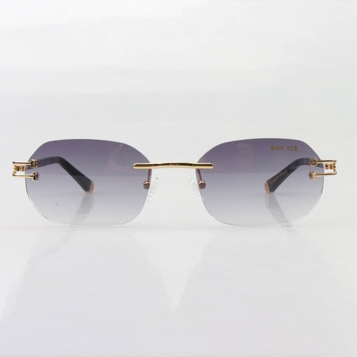 Bay Ice 18kt Rimless Original Glasses - Gold and Grey Lens