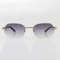 Bay Ice 18kt Rimless Original Glasses - Gold and Grey Lens
