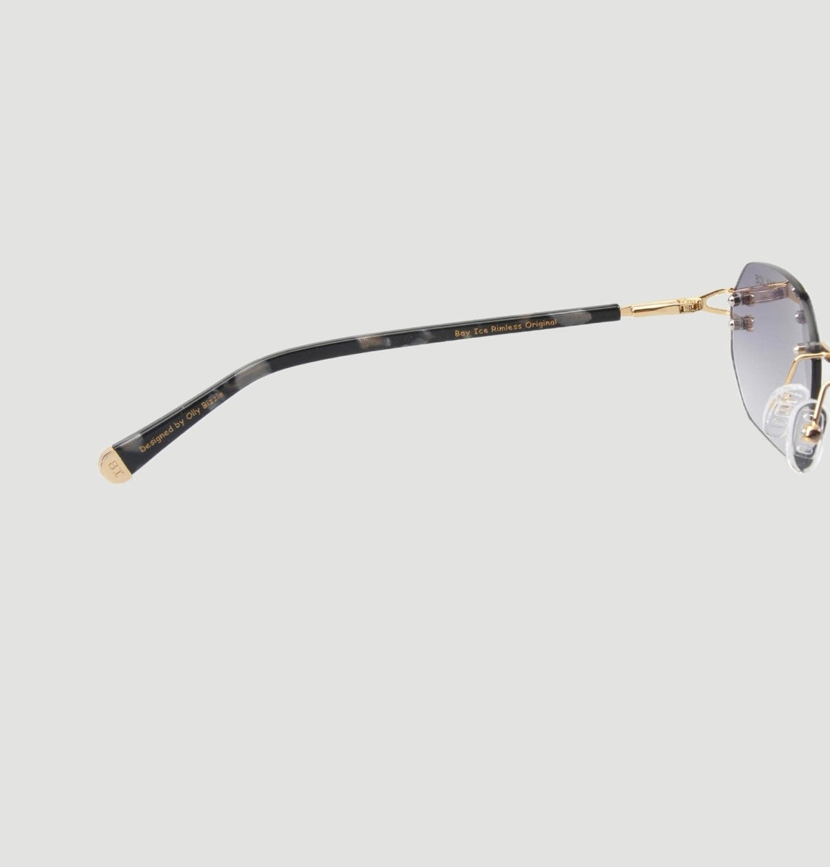 Bay Ice 18kt Rimless Original Glasses - Gold and Grey Lens