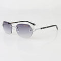 Bay Ice 18kt Rimless Original Glasses - White Gold and Gradient Grey Lens