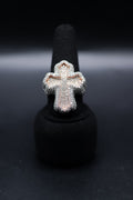 2-Tone 925 Silver and VVS Moissanite Cross Rings
