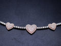 925 Silver and VVS Moissanite 2-Tone Heart Bracelet