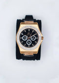Diamond Baguette - Bay Ice Skylight Stardust Watch in Rose Gold and Black Dial