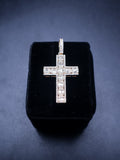 Natural Diamond Cross Baguette Pendant