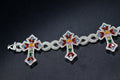 925 Silver and Moissanite Multi-Color Infinity and Cross Bracelet