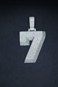 925 Silver and VVS Moissanite Number 7 Pendants