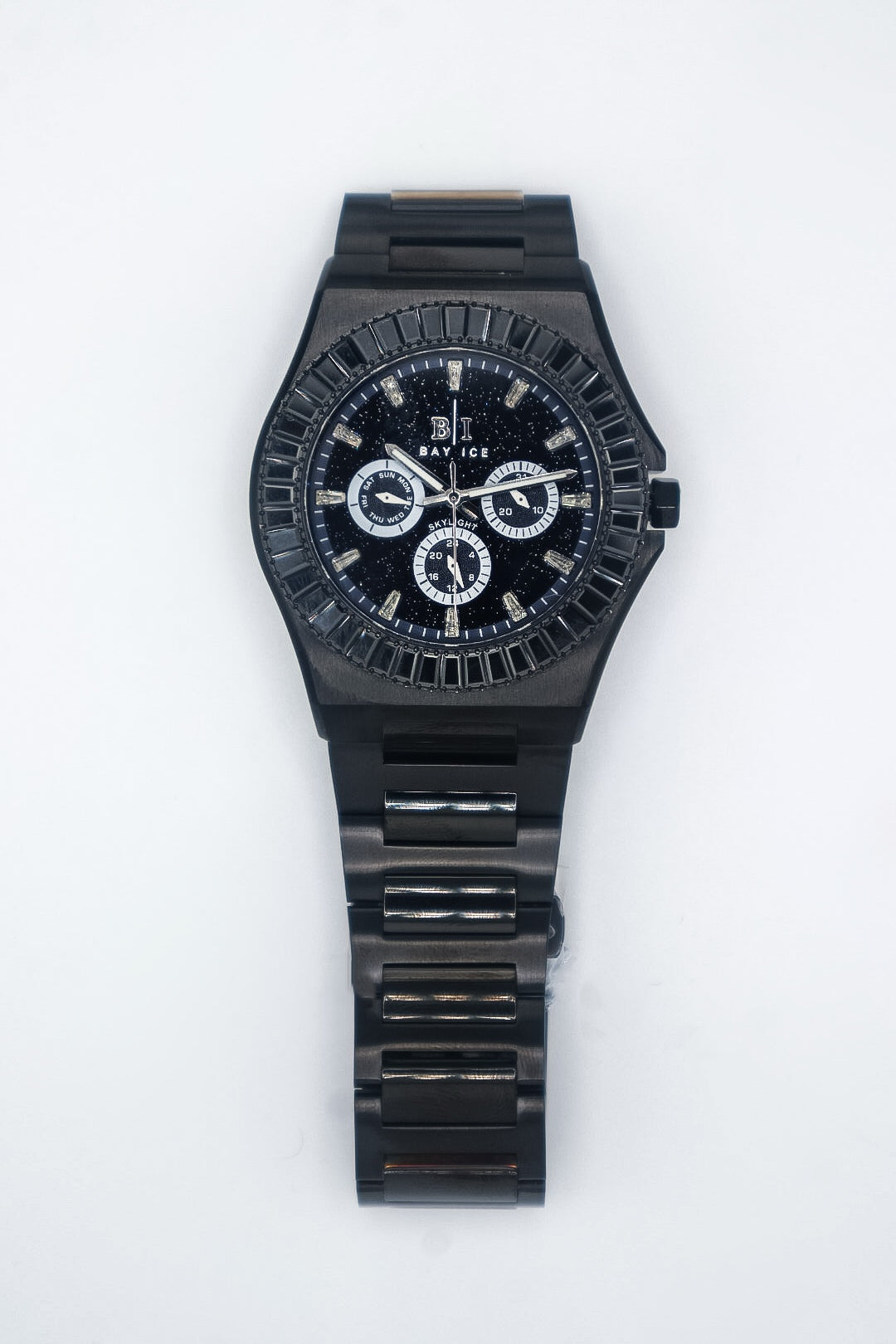 Diamond Baguette - Bay Ice Skylight Stardust Watch in All Black