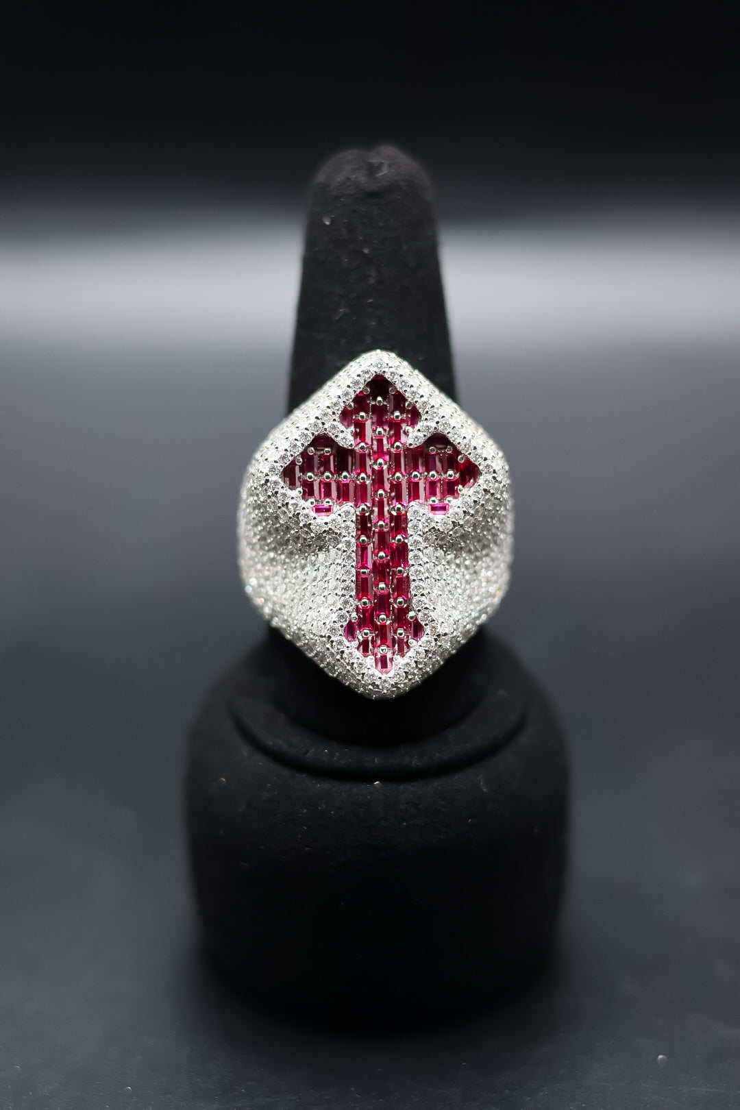 925 Silver and VVS Moissanite Cross Rings