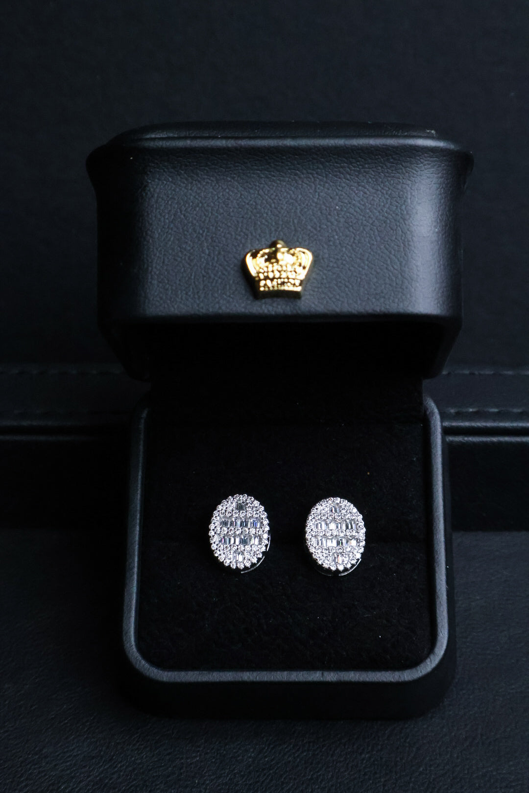 Oval Crystal Studs