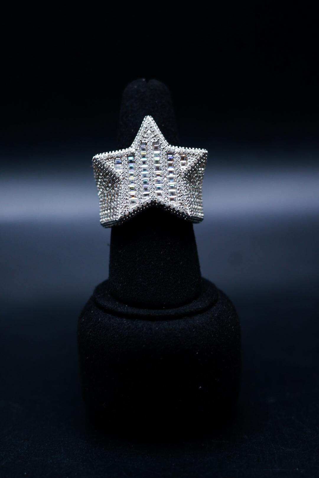 925 Silver and VVS Moissanite Star Rings