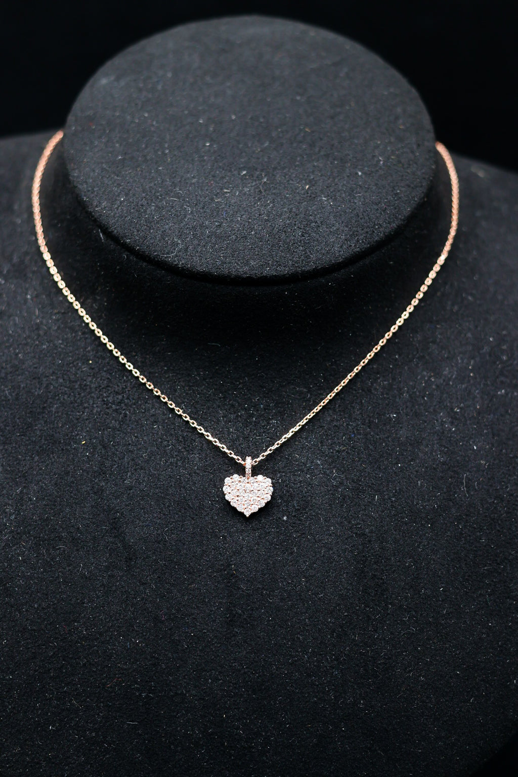 Lab Grown Diamond  Female Closed Heart Necklace