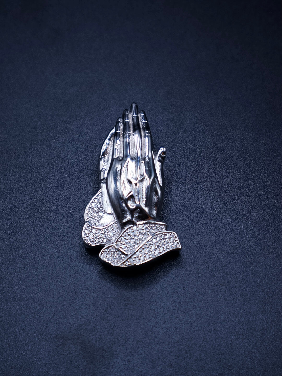 925 Silver and VVS Moissanite Praying Hand Pendants