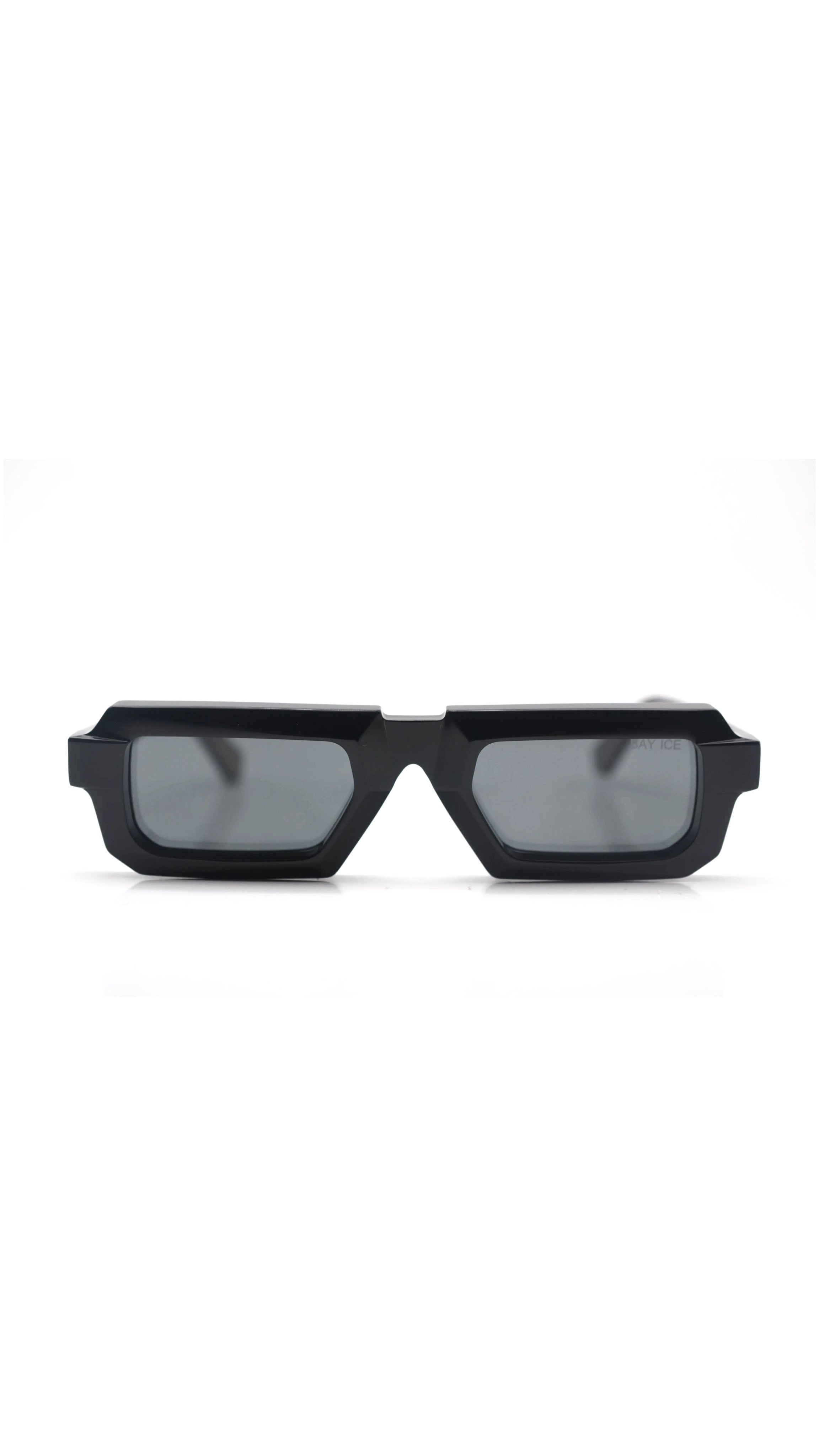 Black Geometric Acetate Sunglasses