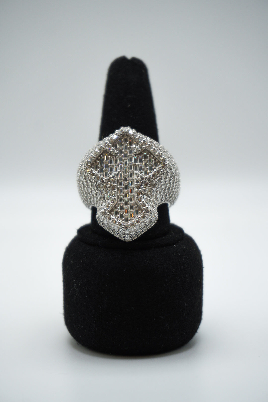 925 Silver and VVS Moissanite Baguette Ring