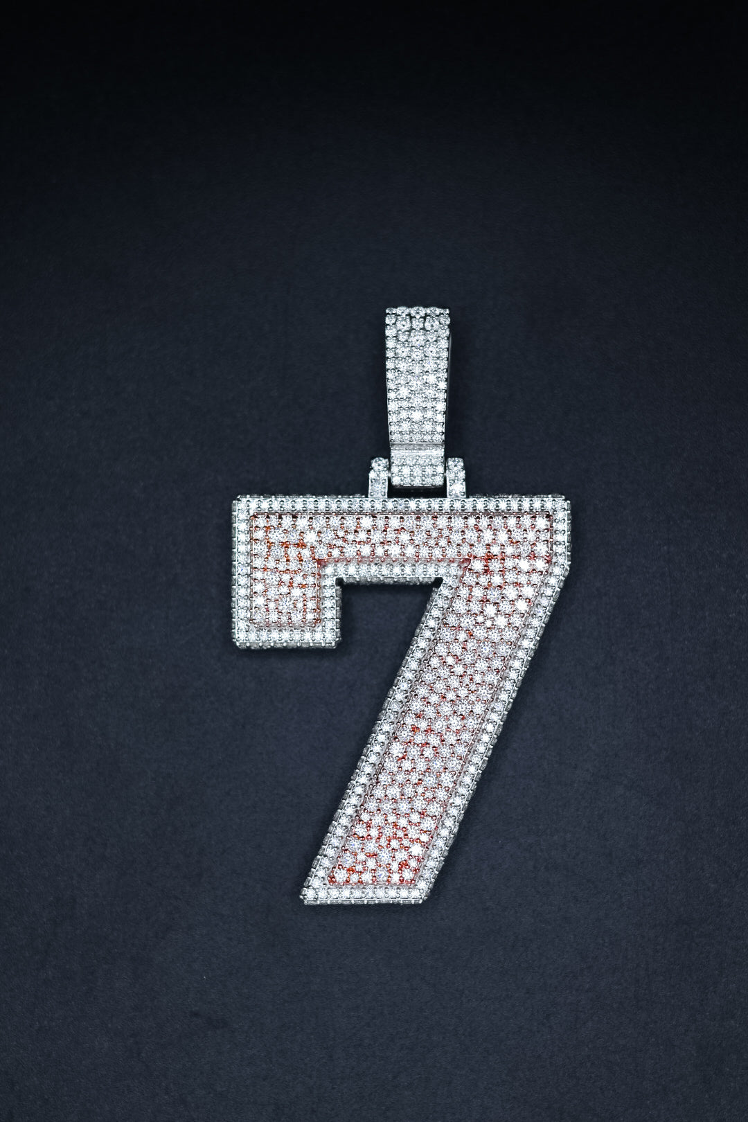 925 Silver and VVS Moissanite Number 7 Pendants