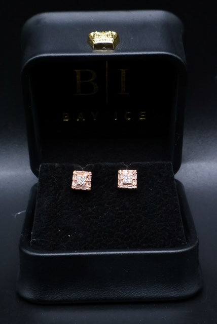 10KT 0.15 CT Rose Gold Natural Diamond Earrings