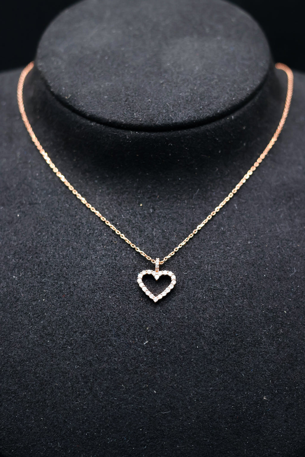 Lab Grown Diamond  Female Open Heart Necklace