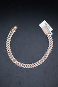 10KT 6.5CT Cuban RG Natural Diamond Bracelet