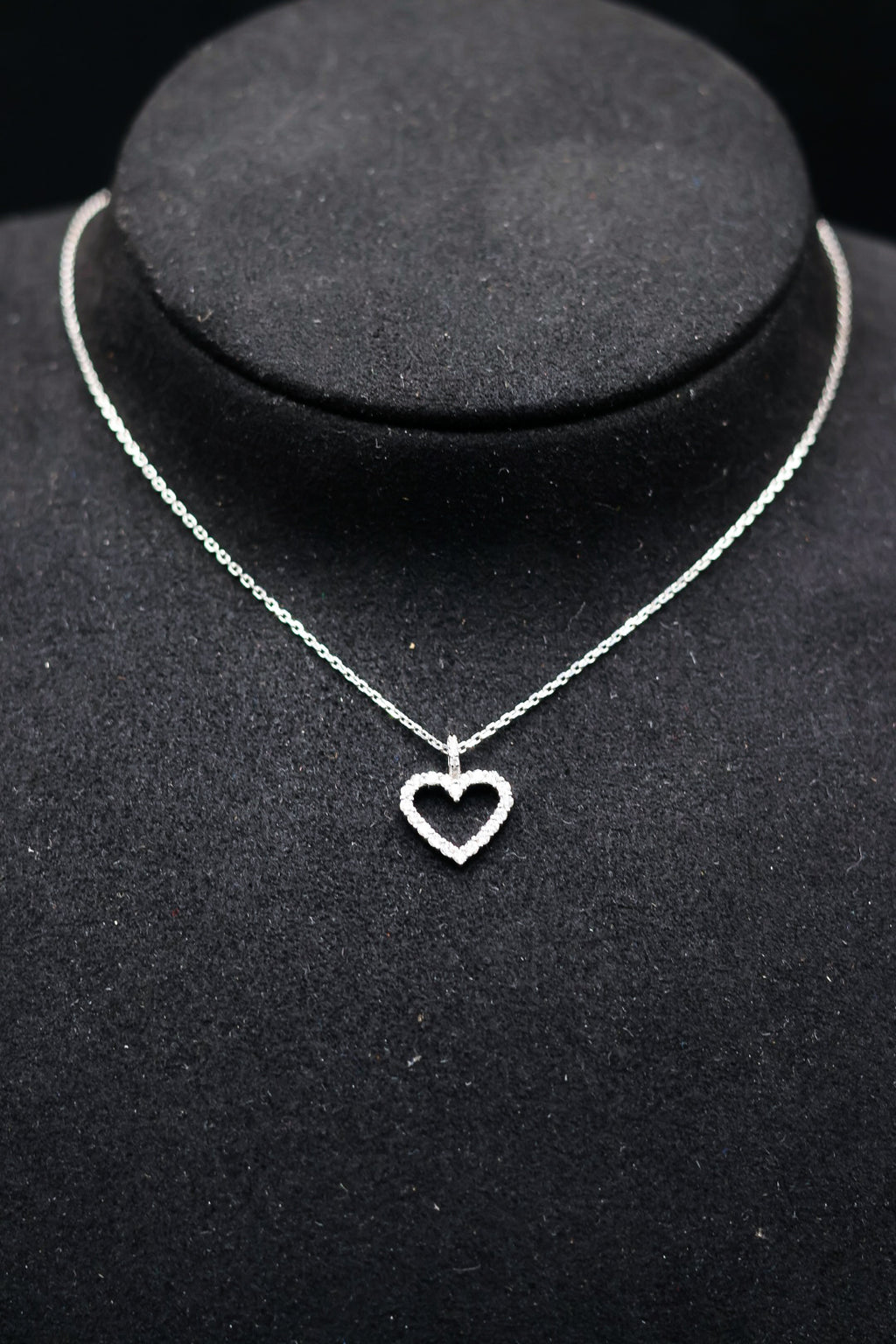 Lab Grown Diamond  Female Open Heart Necklace