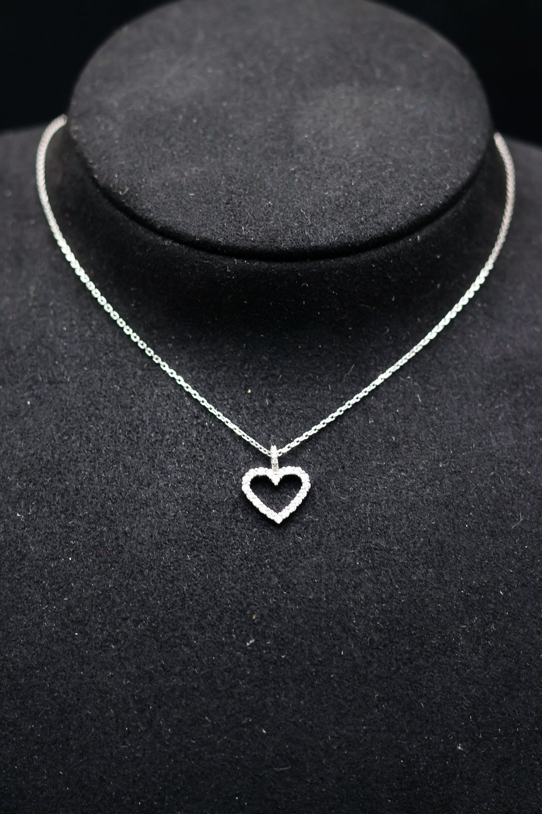 Lab Grown Diamond  Female Open Heart Necklace