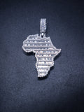 925 Silver and VVS Moissanite baguette Map of Africa Pendants