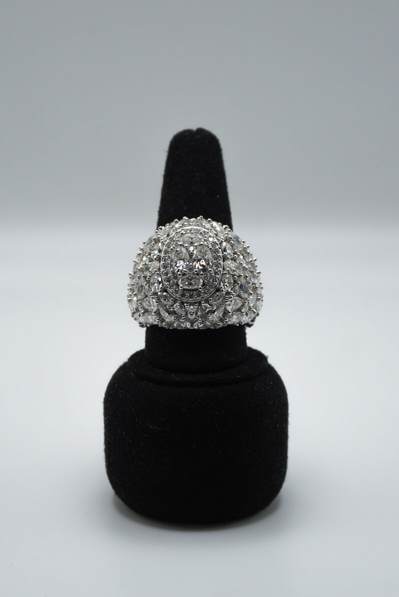 925 Silver and VVS Moissanite Baguette Ring