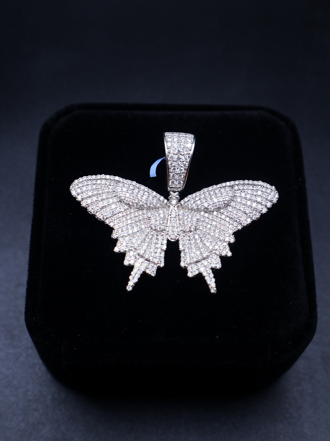 925 Silver and VVS Moissanite Butterfly Pendants