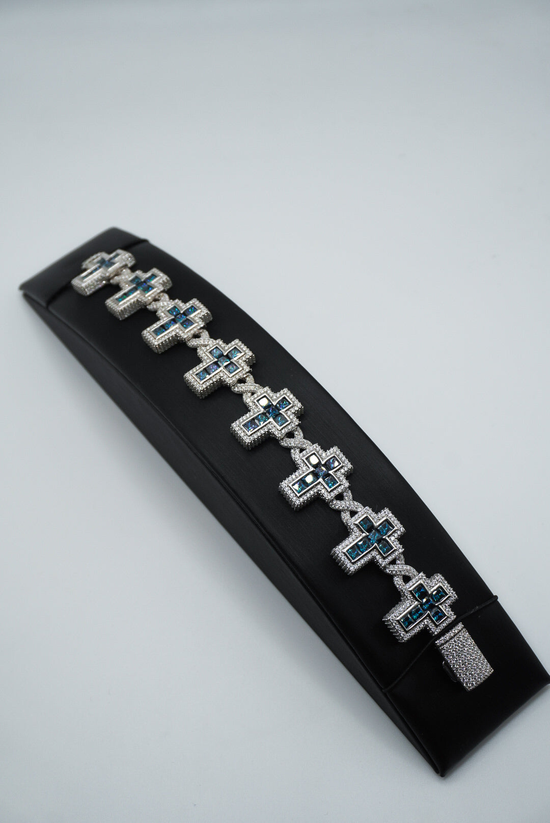 925 Silver VVS Moissanite Infinity and Cross Bracelet