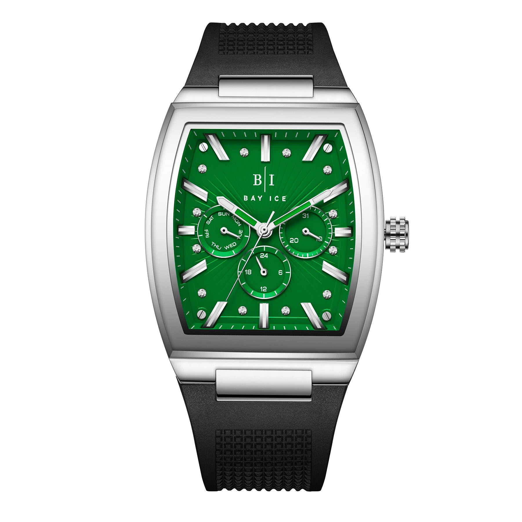 Bay Ice Spacecraft Watch - Silver and Green Dial