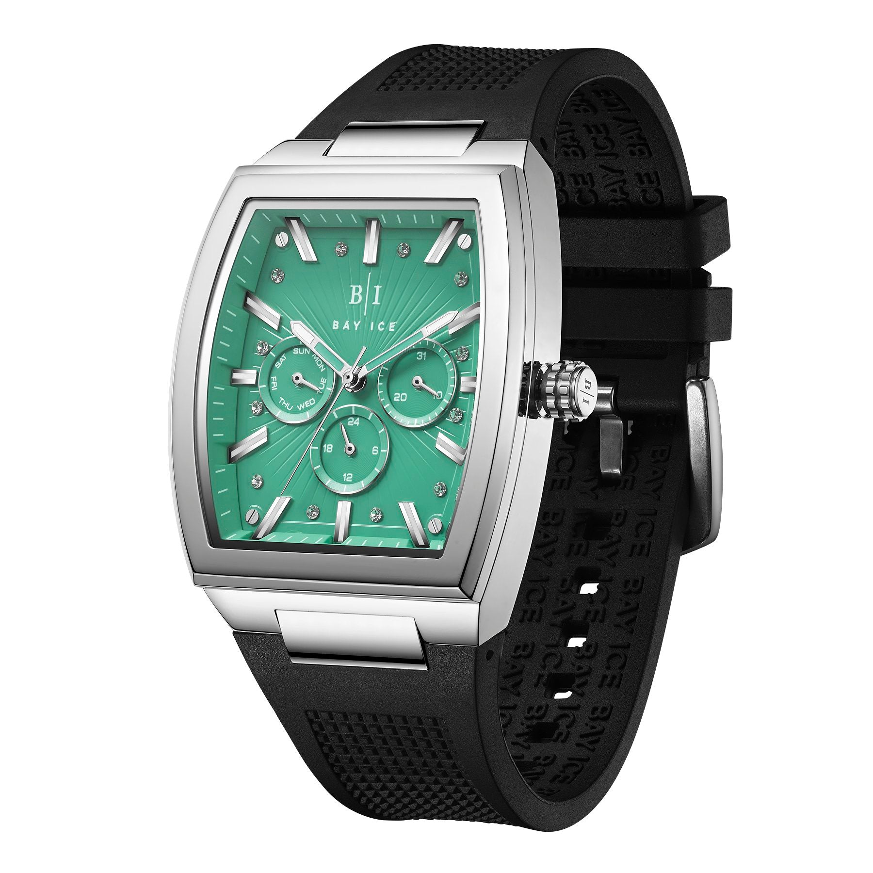 Bay Ice Spacecraft Watch - Silver and Turquoise Blue Dial