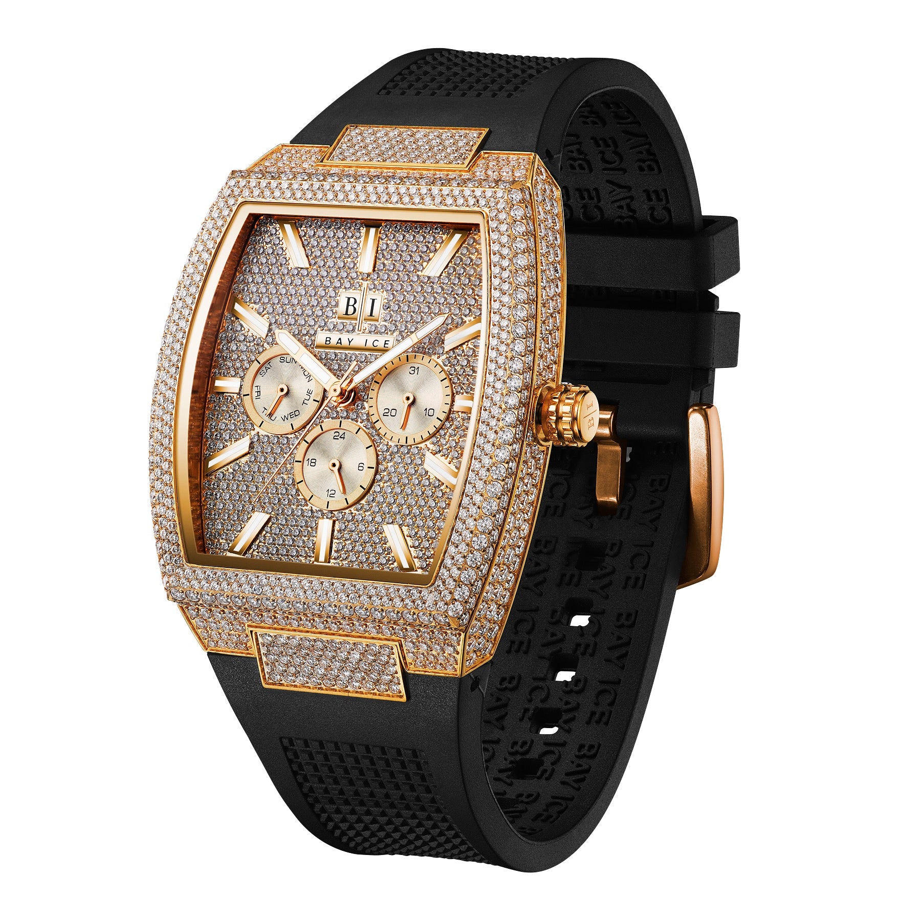 Bay Ice Spacecraft VVS Bussdown Watch - Rose Gold