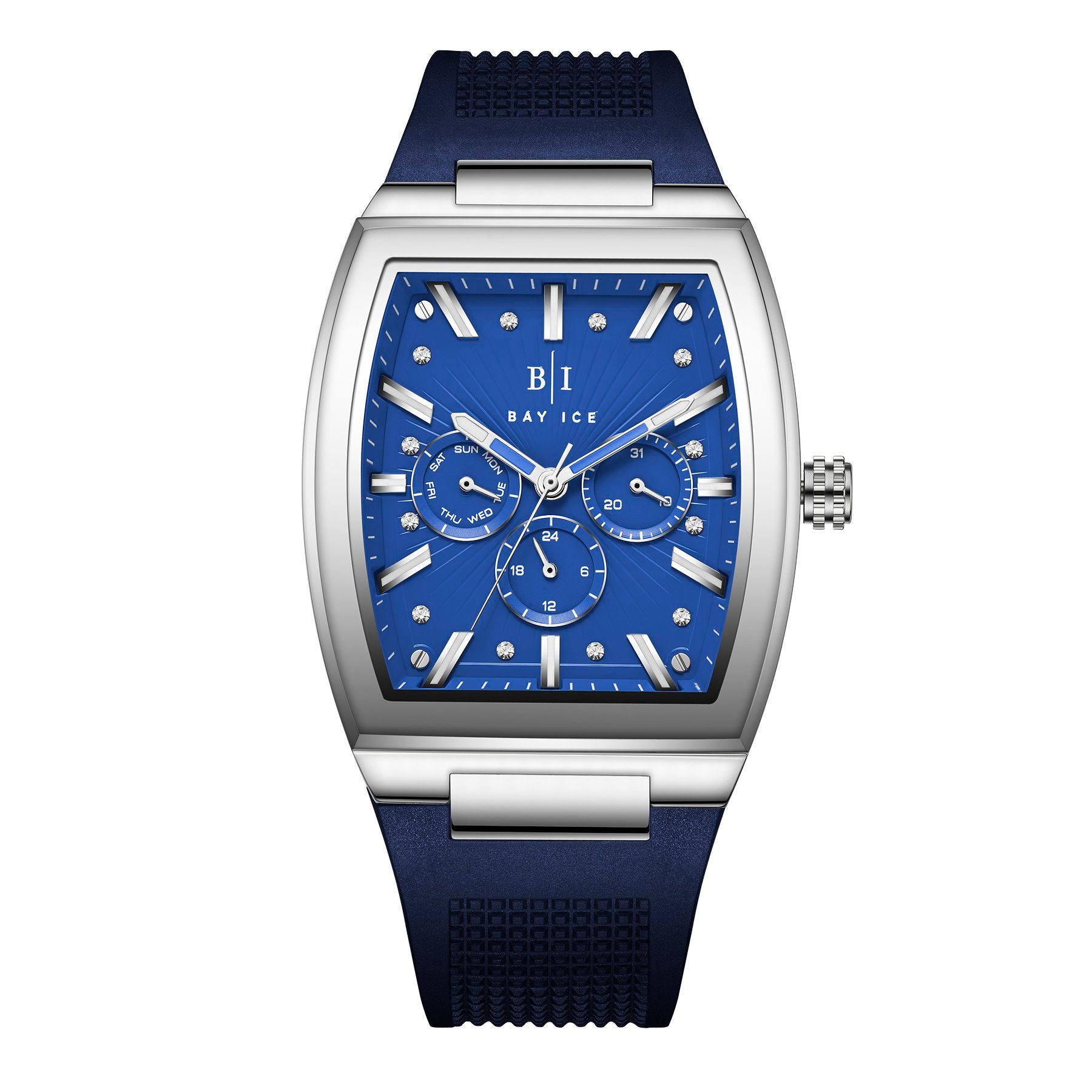 Bay Ice Spacecraft Watch - Silver and Blue  Dial