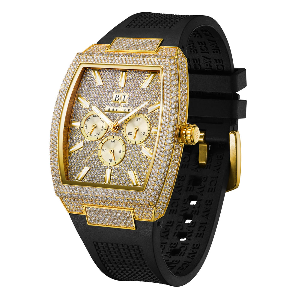 Bay Ice Spacecraft VVS Bussdown Watch - Yellow Gold