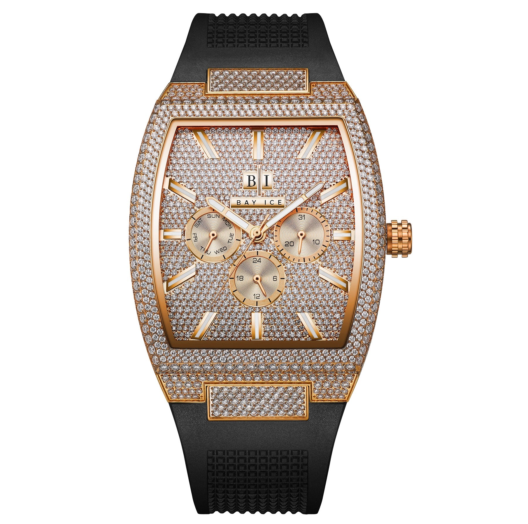 Bay Ice Spacecraft VVS Bussdown Watch - Rose Gold
