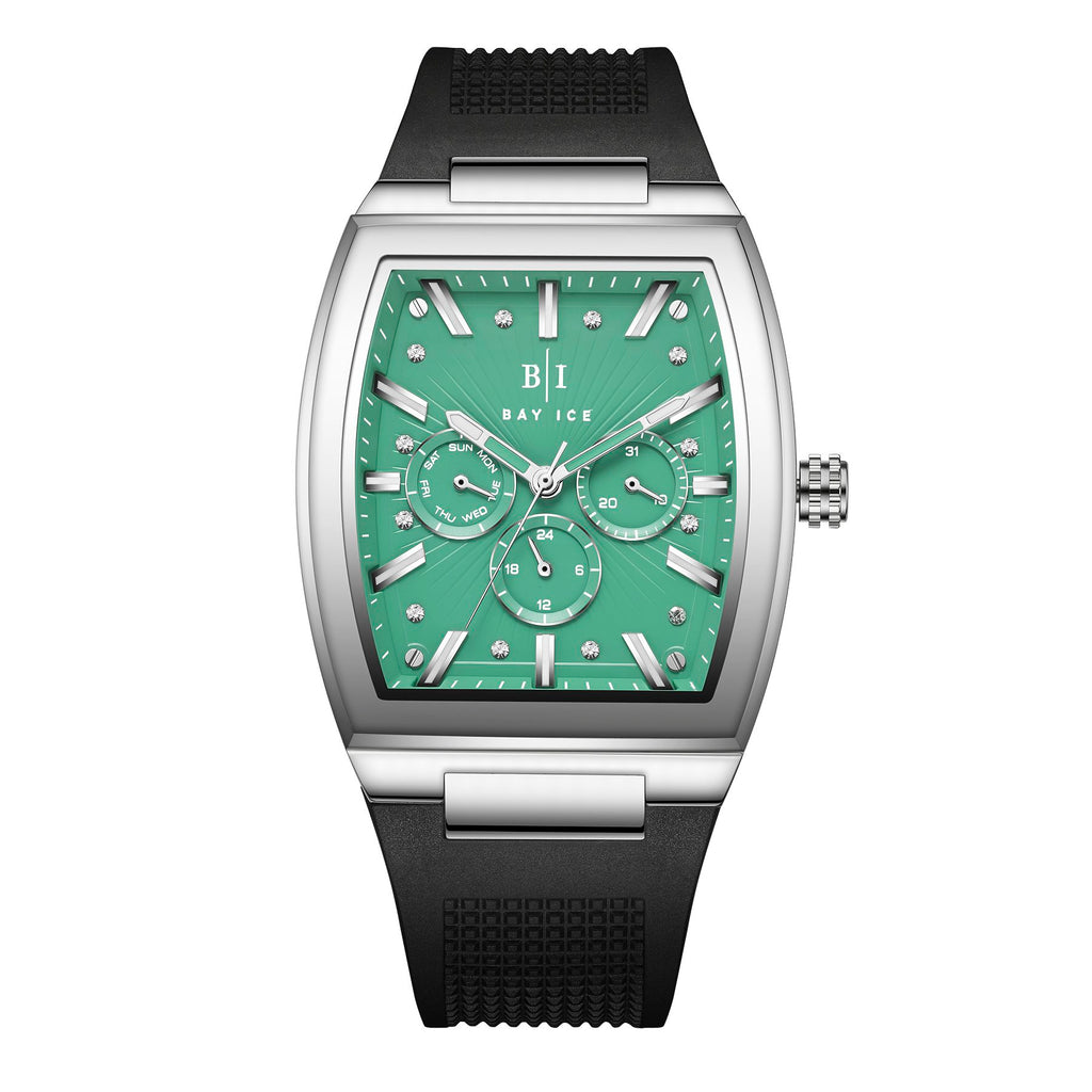 Bay Ice Spacecraft Watch - Silver and Turquoise Blue Dial
