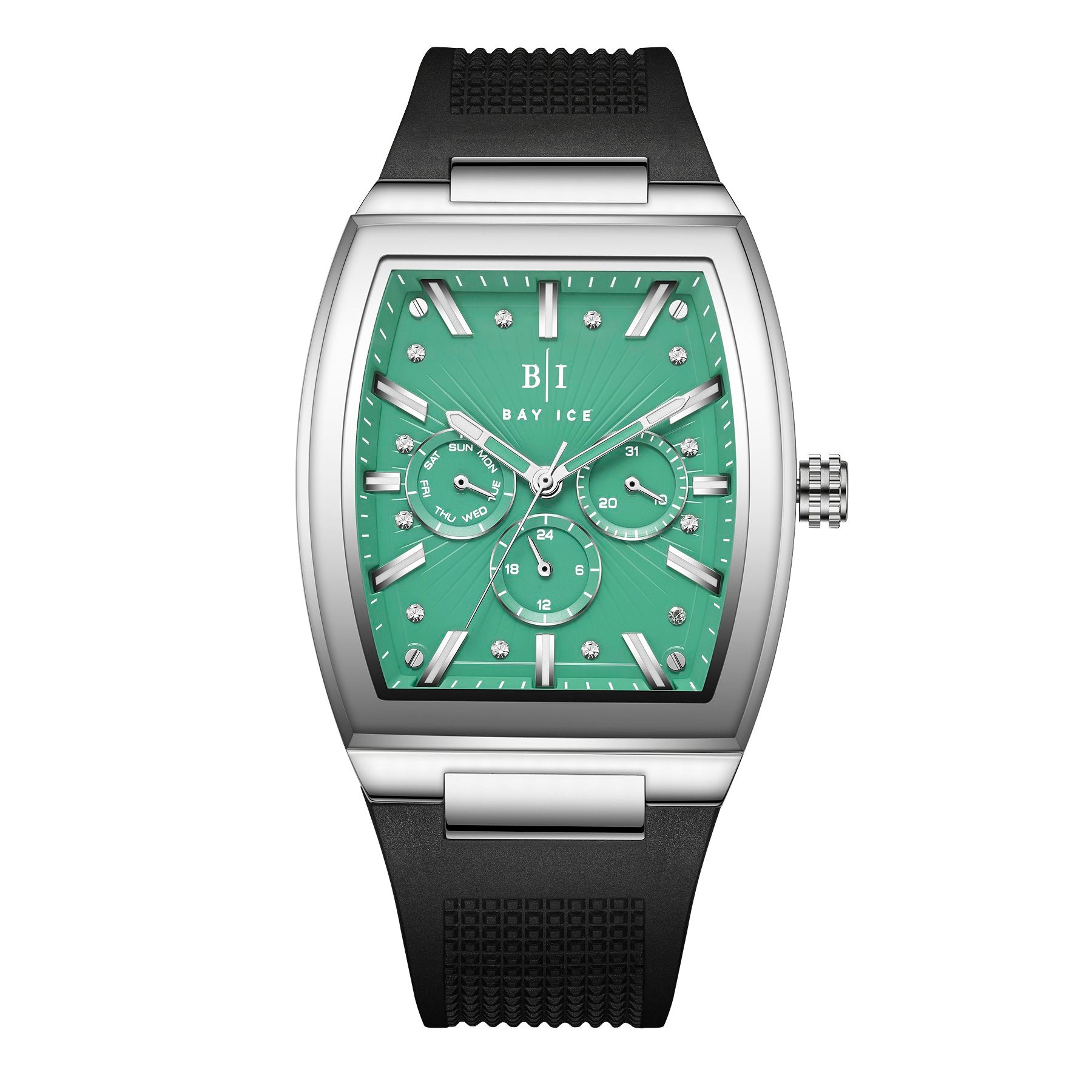 Bay Ice Spacecraft Watch - Silver and Turquoise Blue Dial