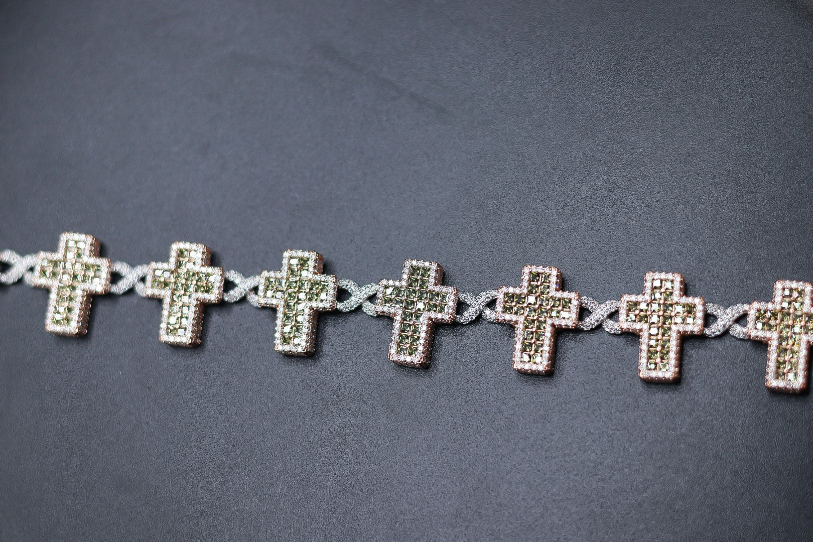 925 Silver and VVS Moissanite Cross and Infinity Bracelet