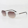 Bay Ice 18kt Rimless Original Glasses - White Gold and Brown Lens