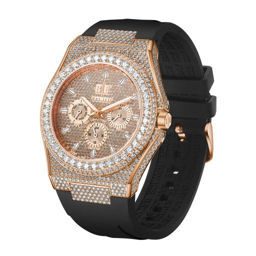 Bay Ice Skylight VVS Bezel Bussdown Watch - Rose Gold