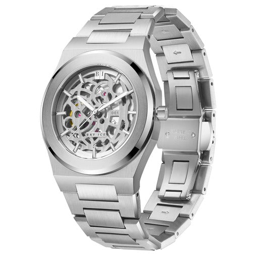 Bay Ice 001 Automatic Skeleton Watch - Silver