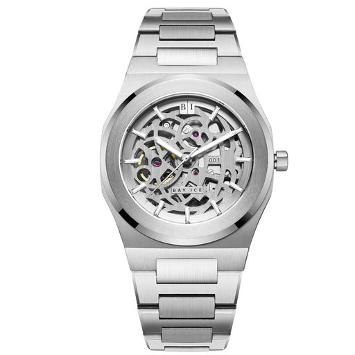 Bay Ice 001 Automatic Skeleton Watch - Silver