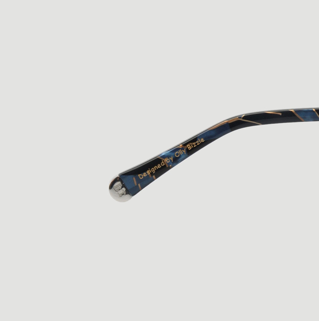 Bay Ice 18kt Rimless Original Glasses - White Gold and Gradient Blue Lens