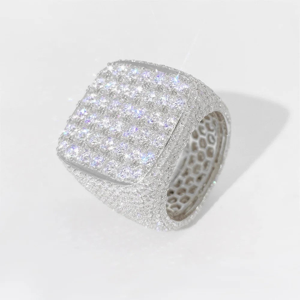 925 Silver and VVS Moissanite Square Set Stones Rings