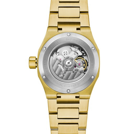 Bay Ice 001 Automatic Skeleton Watch- Yellow Gold