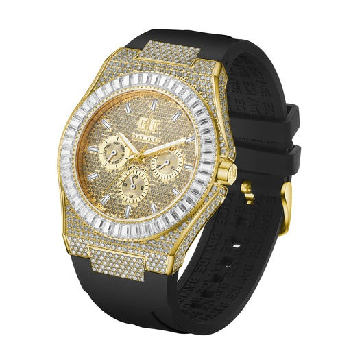 Bay Ice Skylight VVS Baguette Bussdown Watch - Yellow Gold
