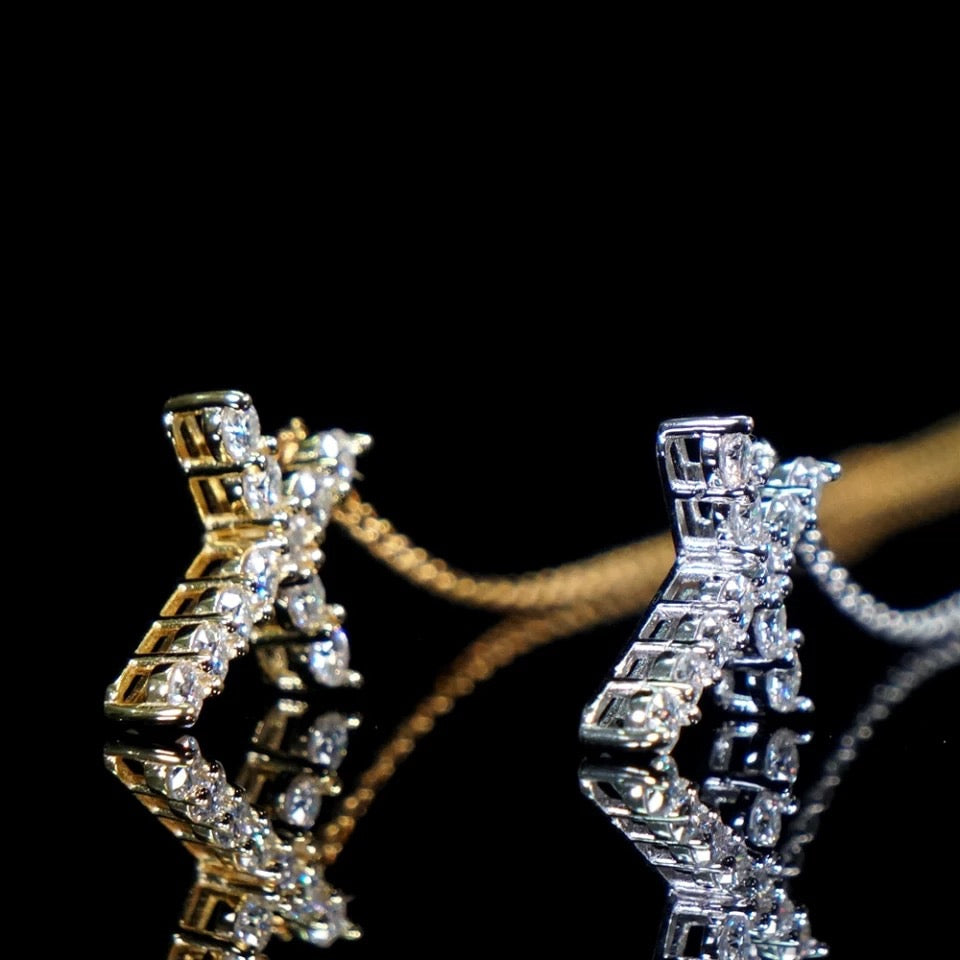 925 Silver 1.1ct 3mm VVS Moissanite Diamond Cross